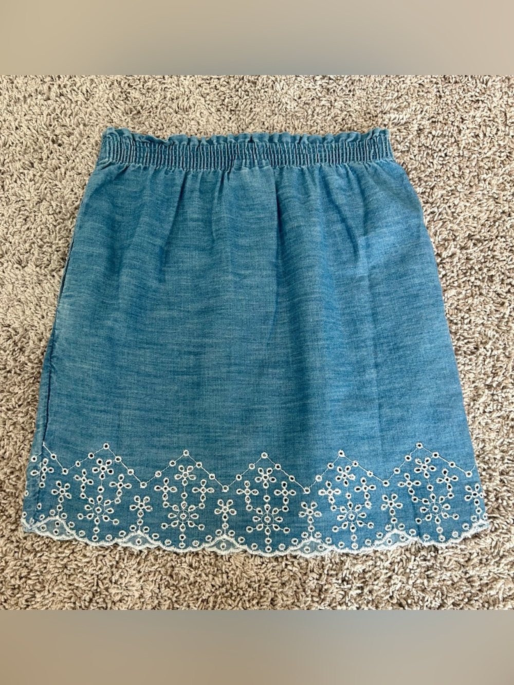 Epic Threads Teal Blue Eyelet Hem Skirt for girls.